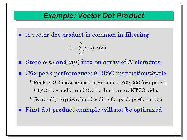 Vector Dot Product Examples