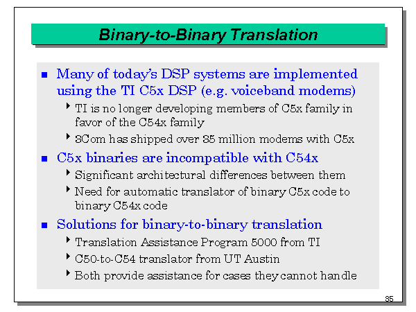 Binary-to-Binary Translation