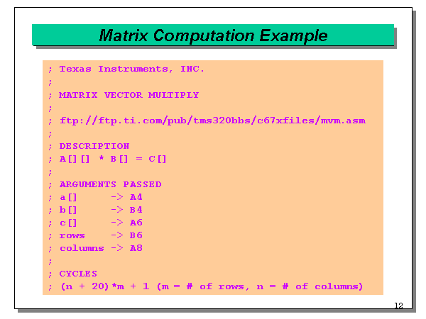 Matrix Computation Example