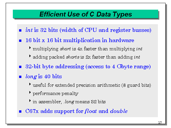 Efficient Use of C Data Types